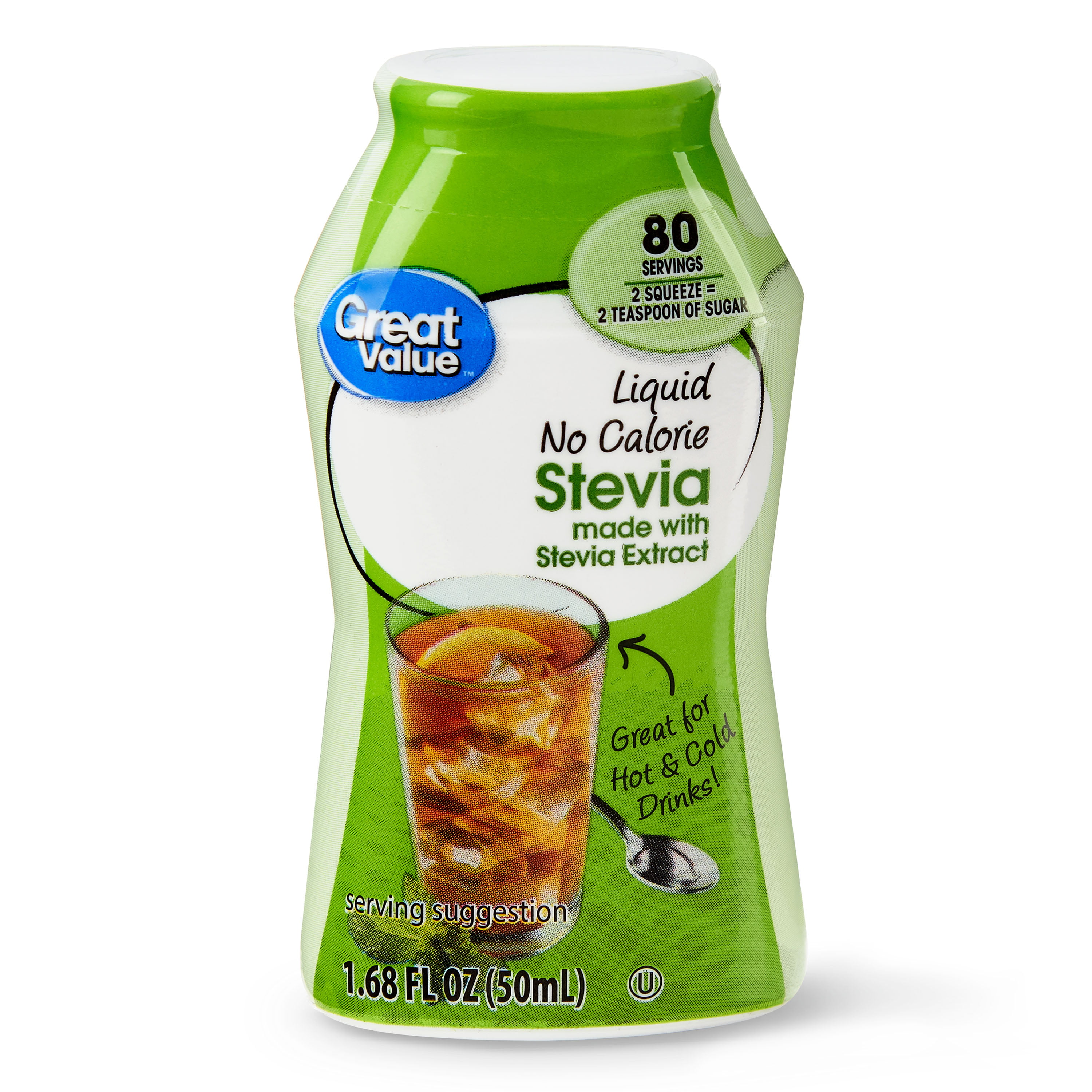 Great Value Liquid No Calorie Stevia Sweetener, 1.68 fl oz ...