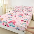 thumbnail image 3 of jejeloiu Chic Princess Girl Queen Sheet Sets,Fairy Tale Castle Flat Sheet,Rainbow Stars Loves Queen Fitted Sheet For Child,Breathable Home Decor,4pcs, 3 of 7