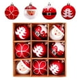 thumbnail image 2 of DAMAI Red and White 2.4" Santa Claus Shape Christmas Balls 9 Pcs Christmas Tree Decoration Ornaments Shatterproof Hanging Balls for Birthday Halloween Holiday Wedding Decorations, 2 of 8