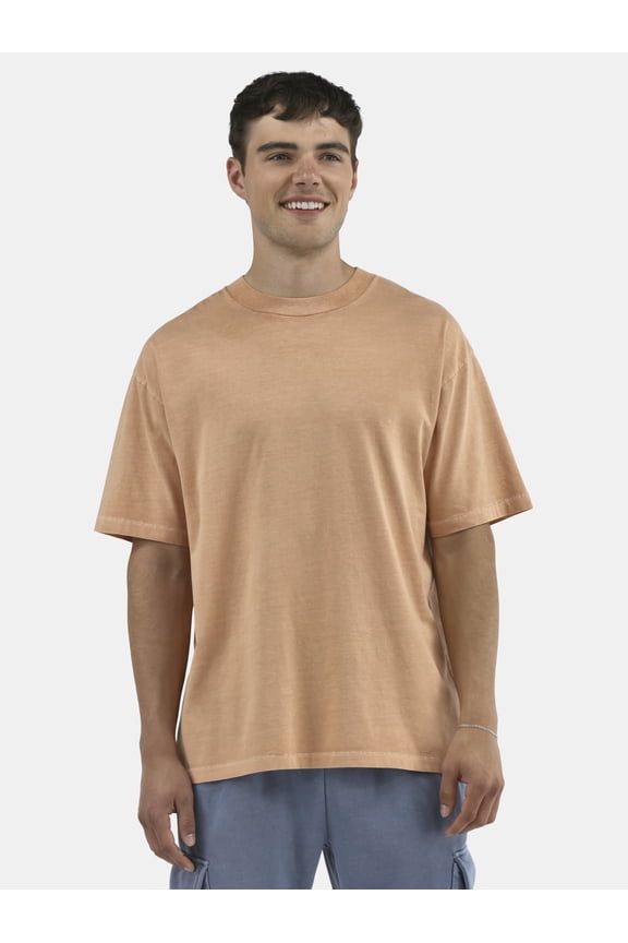 All Gender Cotton Oversize Tee with Short Sleeves, Men's and Big Men's