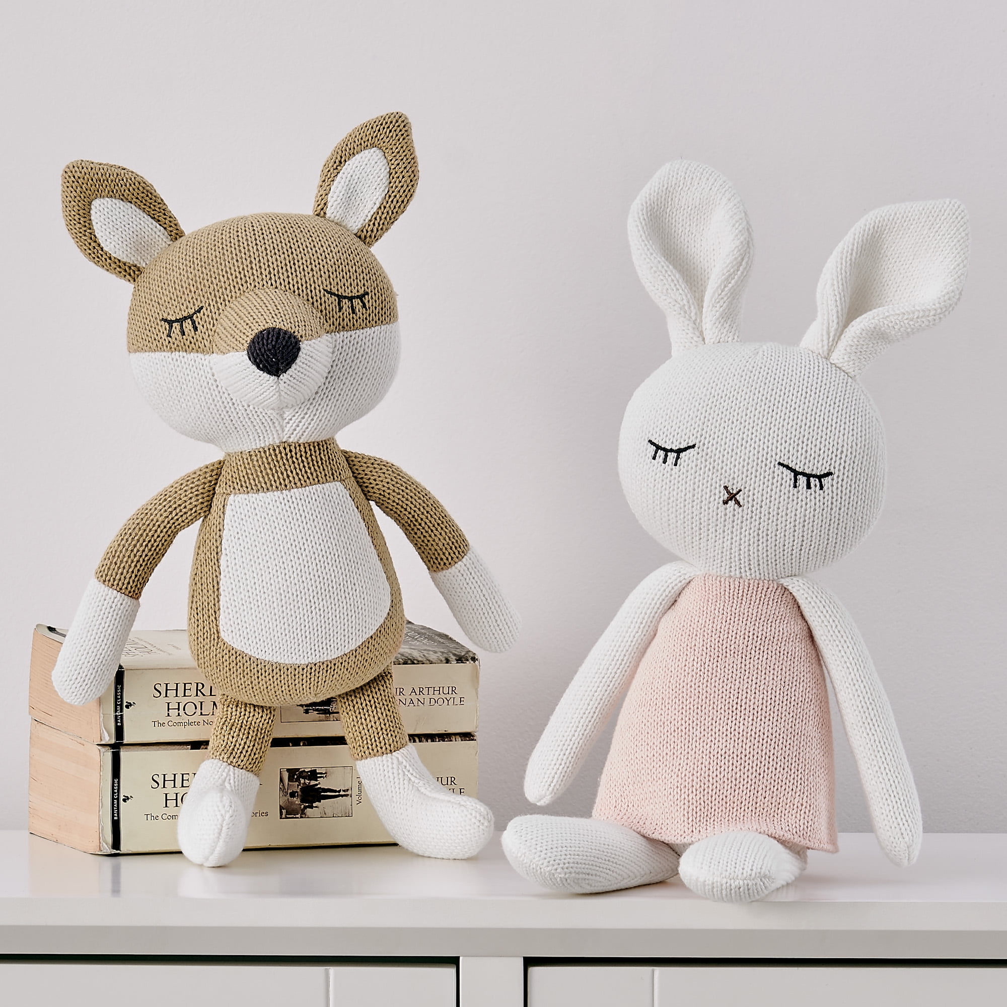 Levtex Baby - Mills Waffle Stuffed Toy - Bunny - Cream, Pink