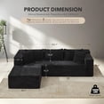 thumbnail image 7 of EuKer Sectional Couch, 105.7" Oversized Sofa Bed with Deep Seat for Living Room, Bedroom, Black, 7 of 7
