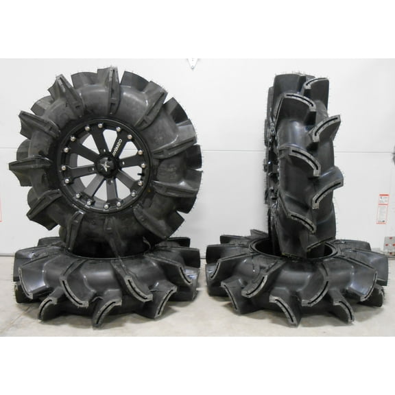 MSA Black Kore 14" UTV Wheels 32" Assassinator Tires Yamaha Viking Wolverine YXZ1000R CFMoto ZForce 950 UForce 1000