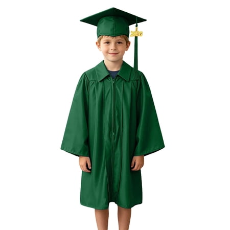 Krdevn Kids Graduation Gown and Cap Set 2-Piece Elementary School Graduation Outfit 2-3 Years