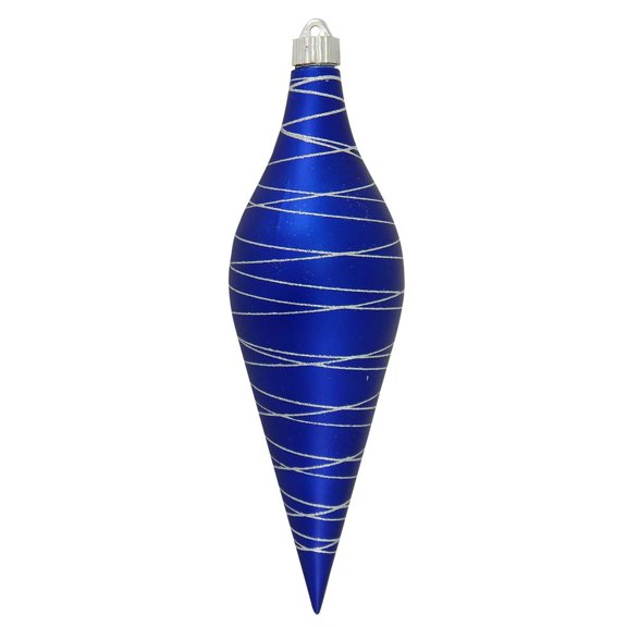 Christmas By Krebs 12 2/3" (320mm) Ornament, Commercial Grade Indoor Outdoor Shatterproof Plastic Water Resistant Ornament (Regal Blue with Silver Tangles)