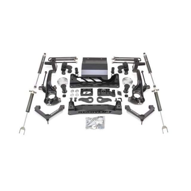ReadyLIFT Lift Kit Suspension 44-30820 8 Inch Front Lift; 8 Inch Rear Lift; With Front And Rear Falcon 1.1 Shock Absorbers; Black Components