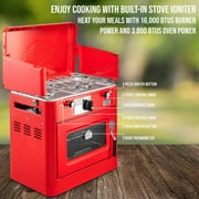Hike Crew Camping Stove & Oven 2-Burner Portable Propane Cooker with Igniter Thermometer Carry Bag