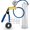 Blue + Gauge, variant on LeLuvĀ® Premium Ultima Penis Pump, Brass Handle w/ Black Rubber Grip, Silicone Hose | TPR Seal, 4 Constriction Rings | 9" x 2.00" Cylinder