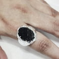 thumbnail image 4 of Rough Black Tourmaline Mans Ring, Natural Black Tourmaline, Silver Jewelry, 925 Silver Ring, Birthday Gift, Heavy Mens Ring, Arabic Design, Ottoman Style Ring, Christmas, Turkey Mens Signet Ring, 4 of 5