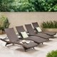 Theresa Outdoor Wicker Chaise Lounge with Aluminum Frame, Mixed Mocha ...