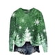 thumbnail image 5 of Cárdigan informal de cuello redondo para mujer, estampado navideño, manga larga, jersey de punto de poliéster para mujer, 5 of 7