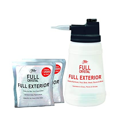 Full Exterior Kit - Bottle, Lid with Hose Attachment and Three 4 oz. Cleansing Powder Outdoor Cleaner (Cleans Up to 2,000 Sq. Ft): Non-Toxic, No Scrub, No Rinse Cleaning Kit