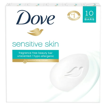 Dove Sensitive Skin Beauty Bar, 4 oz, 10 Bar