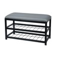 thumbnail image 3 of 2 Tier Shoe Bench, Padded Seat Metal Frame, Entryway Organizer, 3 of 6