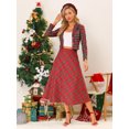 thumbnail image 3 of Unique Bargains Blazer Court Tartan à Carreaux Extensible avec Revers Cranté pour Femmes, 3 of 6
