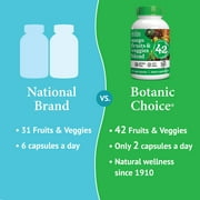 Botanic Choice 42 Fruits and Veggies Supplement Capsules, Herbal Dietary Supplement- 60 Count