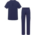 thumbnail image 2 of Adar Addition Go-Everyday Scrub Set For Men - Stylish Scrub Top & Cargo Scrub Pants - A9800 - Navy - 3X, 2 of 7