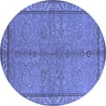 thumbnail image 1 of Ahgly Company Indoor Round Oriental Blue Industrial Area Rugs, 5' Round, 1 of 4