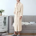 thumbnail image 5 of WCJM Womens Long Robe Women's Double Pocket Flannel Bathrobe Soft and Warm Double Faced Velvet Bathrobe Pajamas and Home Wear Bathrobe Robe Khaki 2XL, 5 of 6