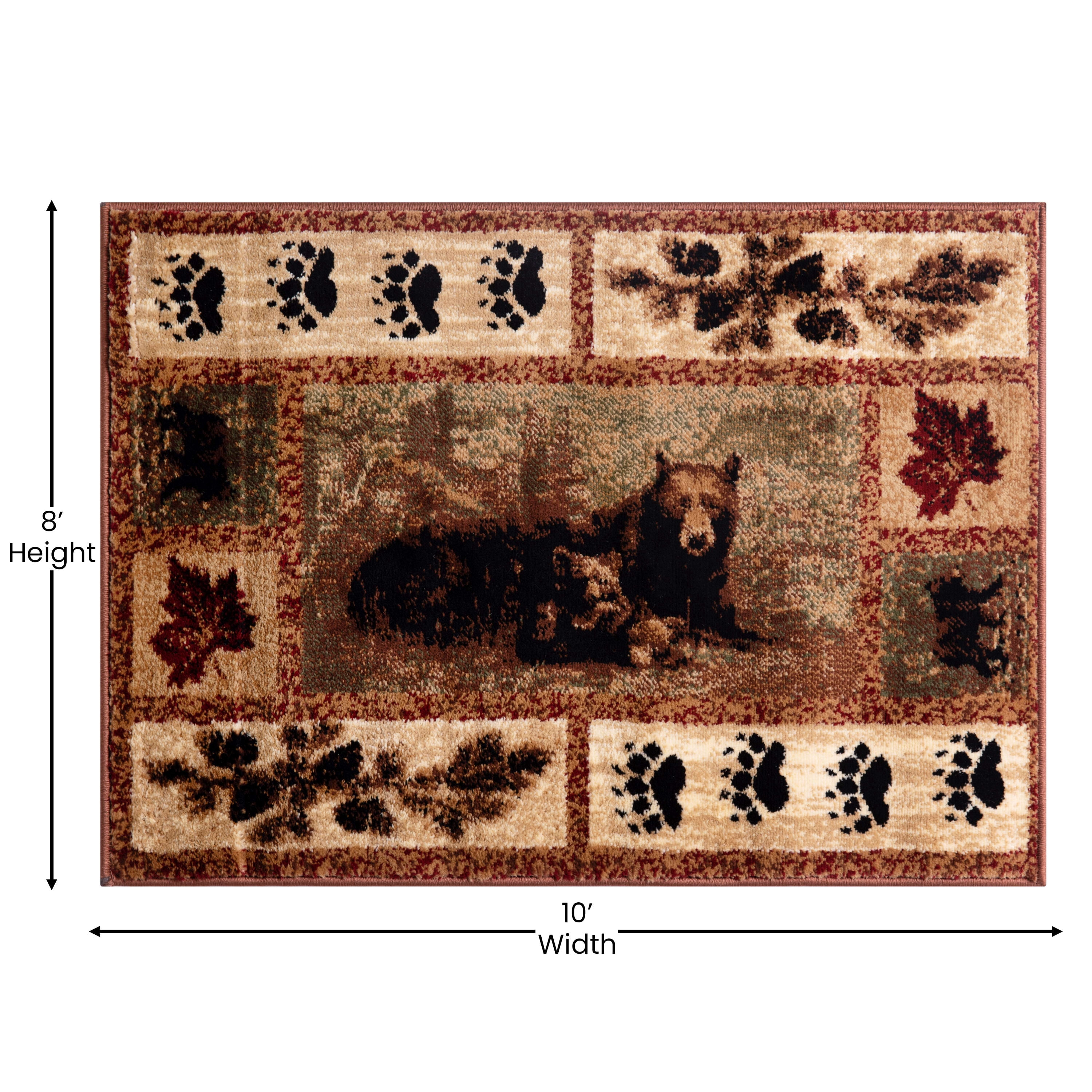 Flash Furniture Vassa Rectangular Rustic Brown Area Rug, 8' x 10'