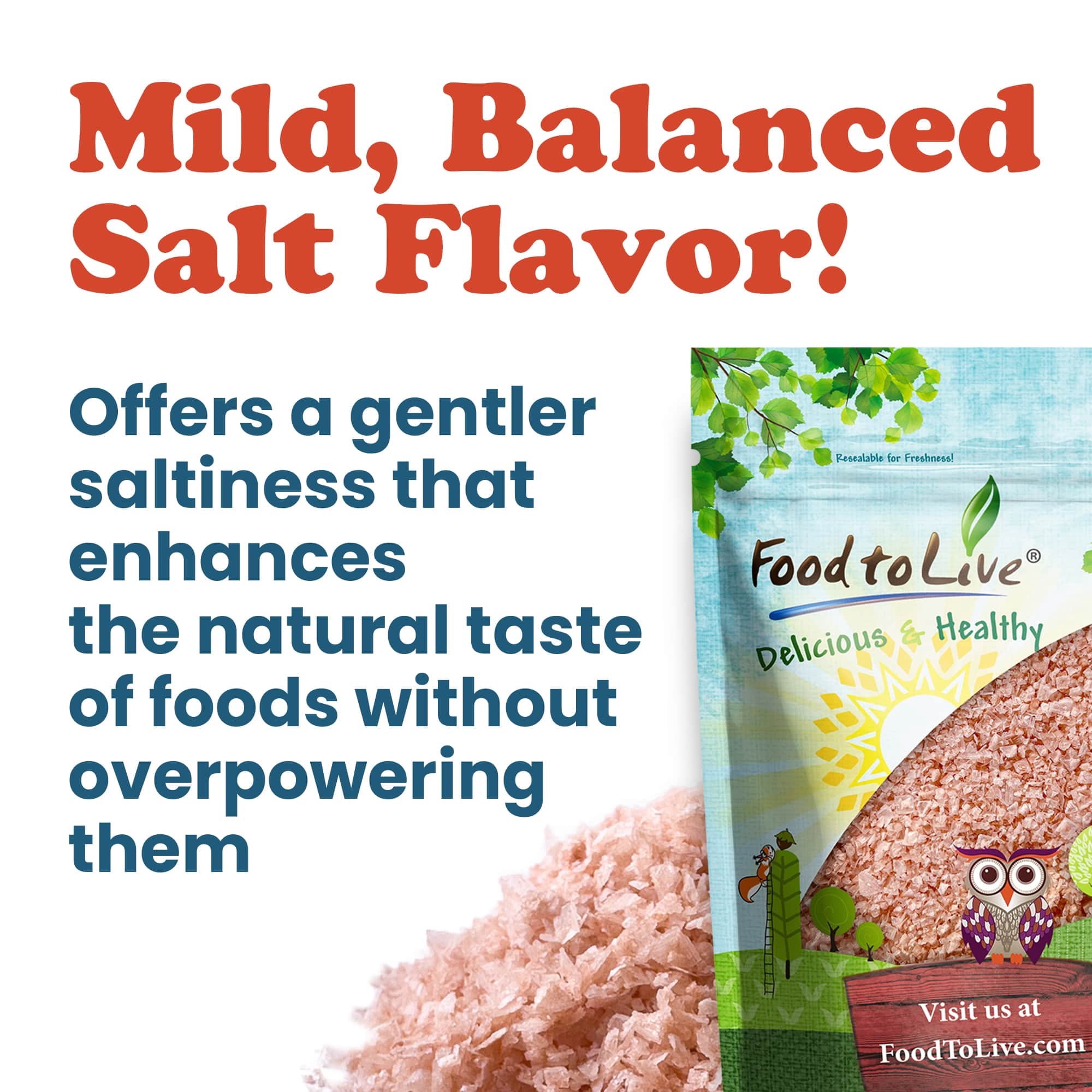 Himalayan Pink Salt Flakes, 2.5 Pounds — Vegan — by Food to Live