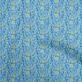thumbnail image 1 of oneOone Polyester Spandex Turquoise Blue Fabric Floral Diy Clothing Quilting Fabric Print Fabric By Yard 56 Inch Wide, 1 of 5