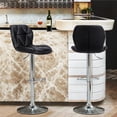 thumbnail image 5 of Topeakmart 2pcs Adjustable Modern PU Leather Swivel Bar Stools with Backrest, Black, 5 of 7