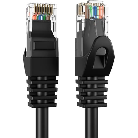 Cat5e 50-Pack of 50FT Network Ethernet Patch Cable, 350Mhz Internet Wire, For Router, Modem, PC, Laptop, TVs, Printer Cord, Consoles, Copper-Clad Aluminum, Black, Cables Direct Online