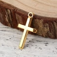 thumbnail image 3 of 100 Cross Pendant 24mm x 12mm Gold Plated Cross Charm 1 x 1/2 Inch Cross, 3 of 3