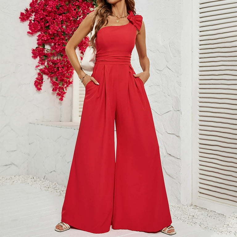 Formal Red Jumpsuit Women, Red Jumpsuit Women Party