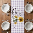 thumbnail image 6 of Summer Sunflowers Table Runner - 36 Inch Long, Kitchen Dining Table Runner Dresser Scarves, Bees Pastoral Country Purple Plaid Farmhouse Decor for Coffee Tables Wedding Party Banquet, 6 of 8