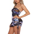 thumbnail image 4 of Flattering Strapless Butterfly Print Dress with Drawstring for Women, 4 of 6