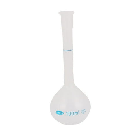 - 100ml Long Neck Lab Volumetric Measuring Flask Bottle w Plastic Stopper