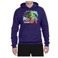 thumbnail image 2 of Cute Rainbow Neon Doberman Dog Lover Unisex Graphic Hoodie Sweatshirt, Purple, Large, 2 of 3