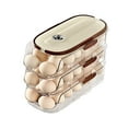 thumbnail image 2 of Double Storage Box for Kitchen & Refrigerator, Transparent Rolling Rack Organizer, Multi-Layer Plastic Storage Container for Eggs, Snacks & Small Kitchen Items, Space-Saving Design, 2 of 4