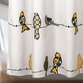 thumbnail image 4 of Rowley Birds Shower Curtain, 72\u201d W x 72\u201d L, Yellow & Gray - Colorful Floral Bird Pattern - Whimsical & Playful Bird Shower Curtain - Farmhouse, Coastal, & Boho Bathroom Decor, 4 of 5