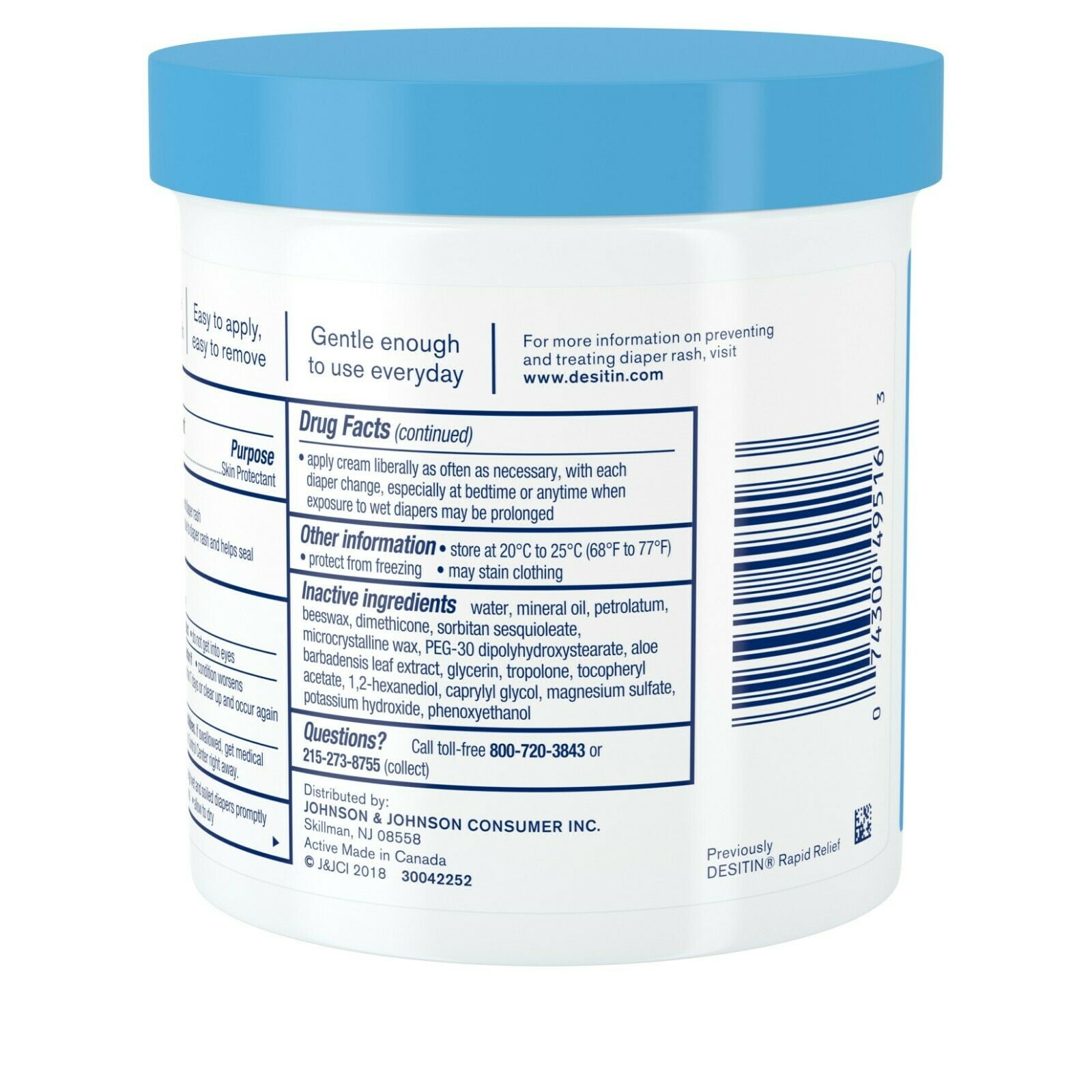 DESITIN Rapid Relief Diaper Rash Cream 16 oz (Pack of 4)