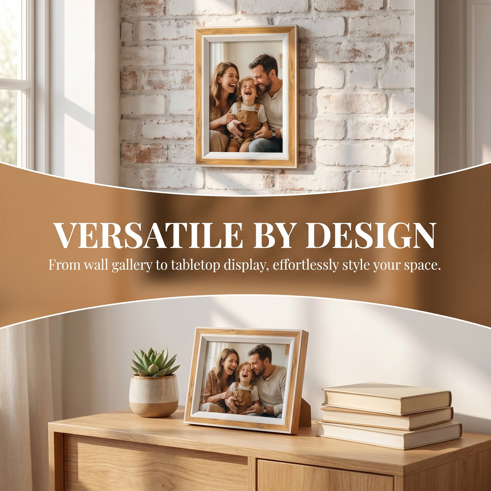 Unique Bargains Classic MDF Wood Picture Frame for Wall Mounting Yellow Wood 4" x 6"
