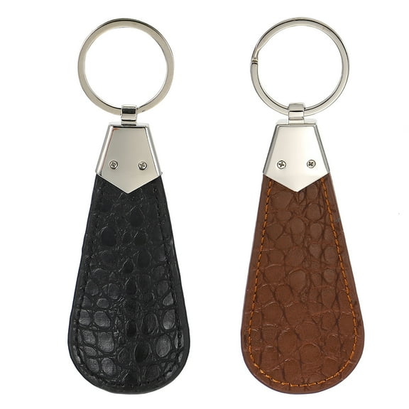 2pcs Mini Shoehorn Durable Shoe Horns Leather Shoehorns with Key Holder