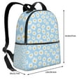 thumbnail image 4 of Zufioo Floral Daisy Print Fashion Large Capacity Backpack, Zippered Multi-compartment Travel Work Campus Lightweight Backpack, Unisex, 4 of 5