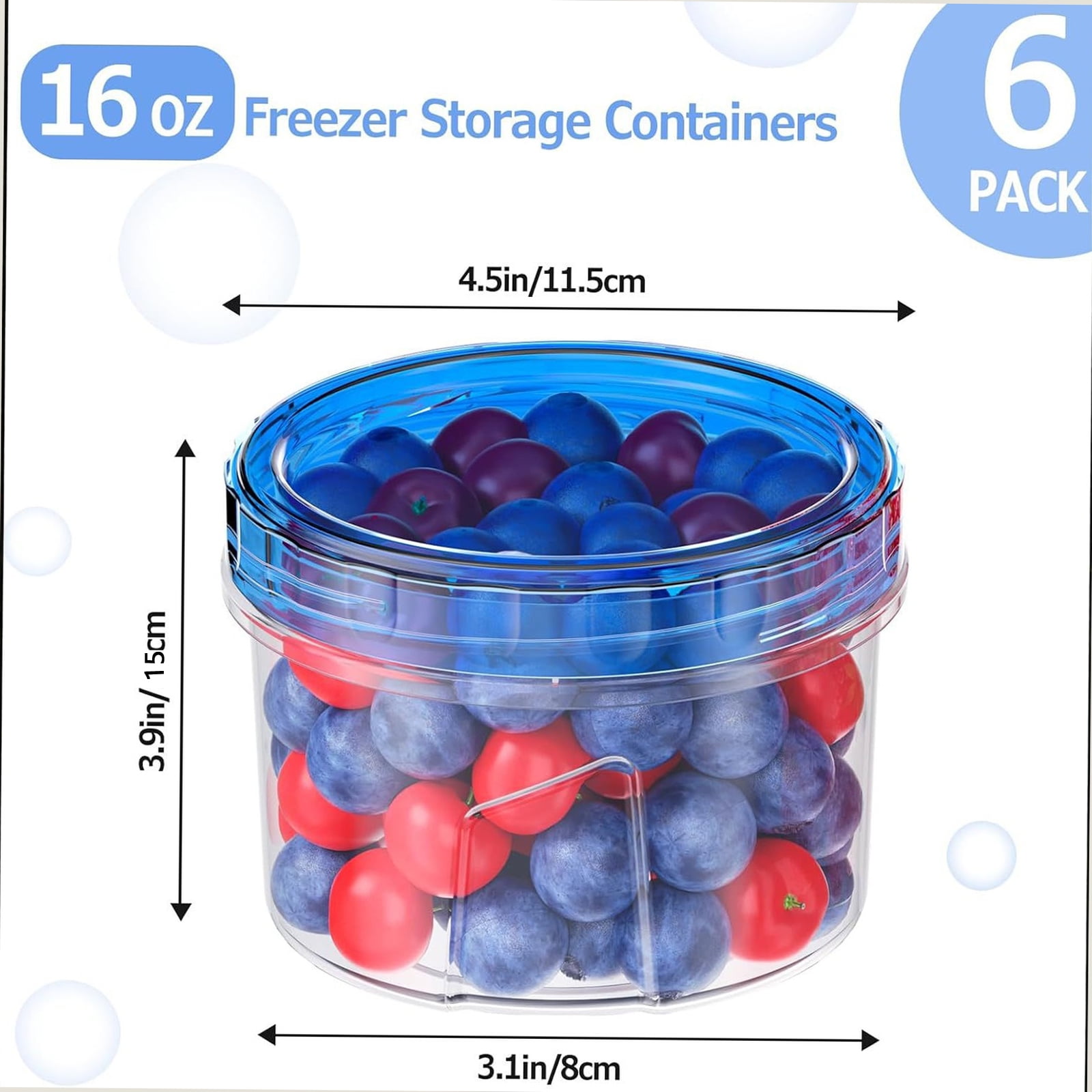 Round Plastic Food Storage Container Set, Airtight Leak-Proof Meal Prep Box, Microwave Freezer Fridge Safe for Food Storage and Kitchen Organization