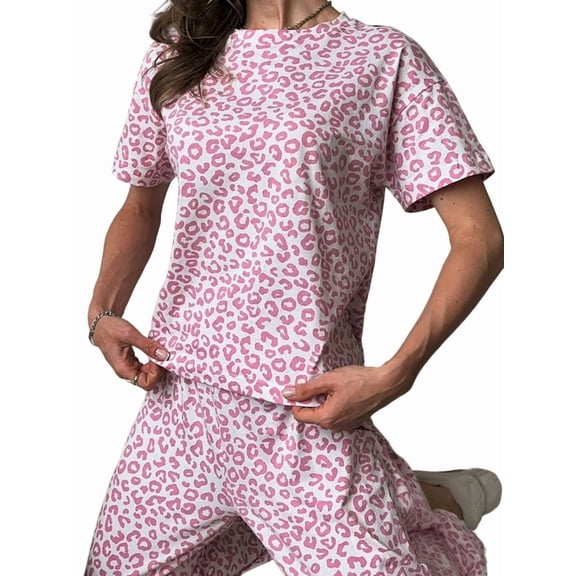 Women'S Pajamas 2 Piece Cotton Blend PJ Set Pink M
