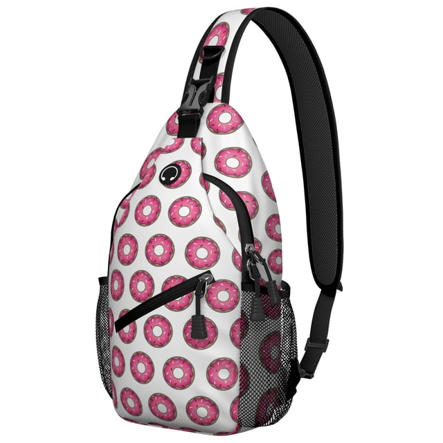 Life is Better with Donuts Donut Lover Donut Dessert Lightweight Multipurpose Travel Sling Backpack Small and Durable