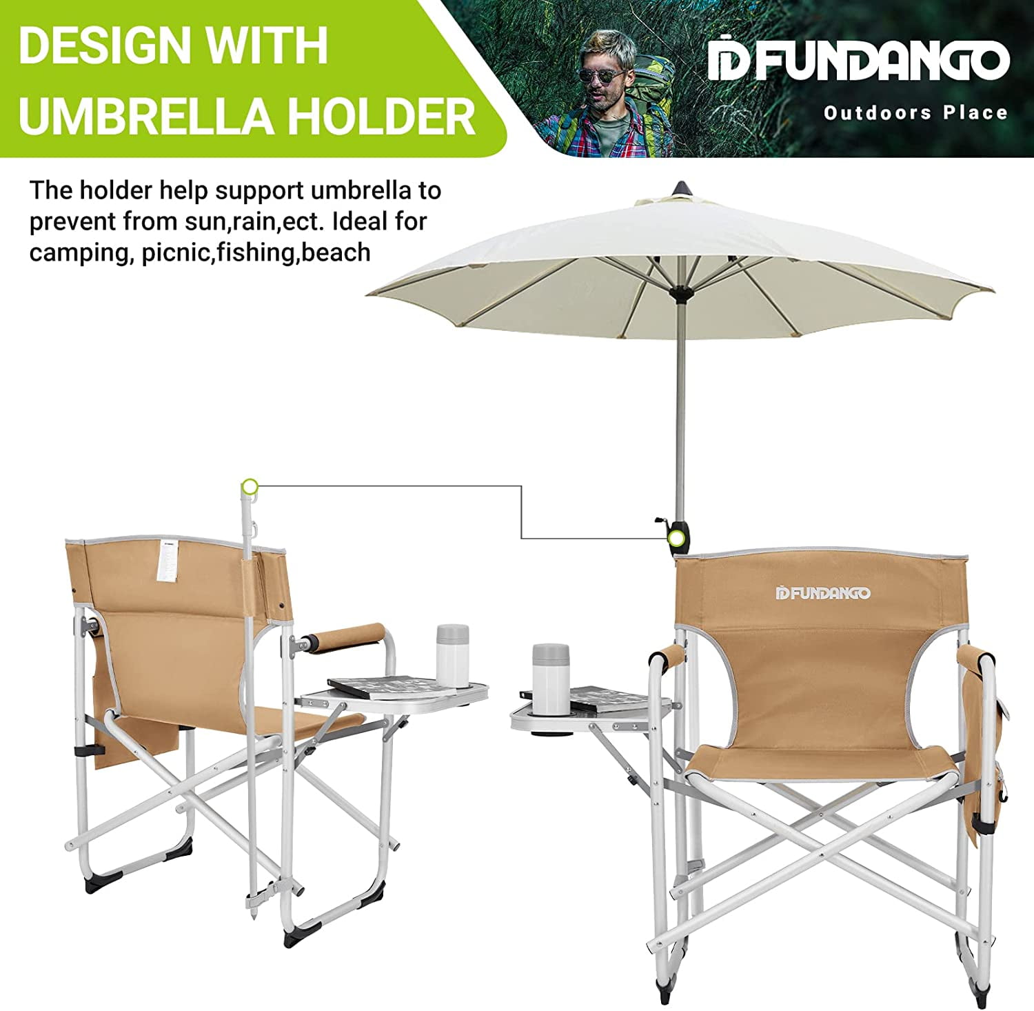Camping chair with umbrella holder new arrivals
