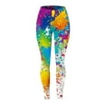 thumbnail image 4 of Bibifish Womens Yoga Pants Colorful Paint Splatter Yoga Pants High Waist Soft Fabric Art Class & Errands Edgy Leggings For Ladies, 4 of 4
