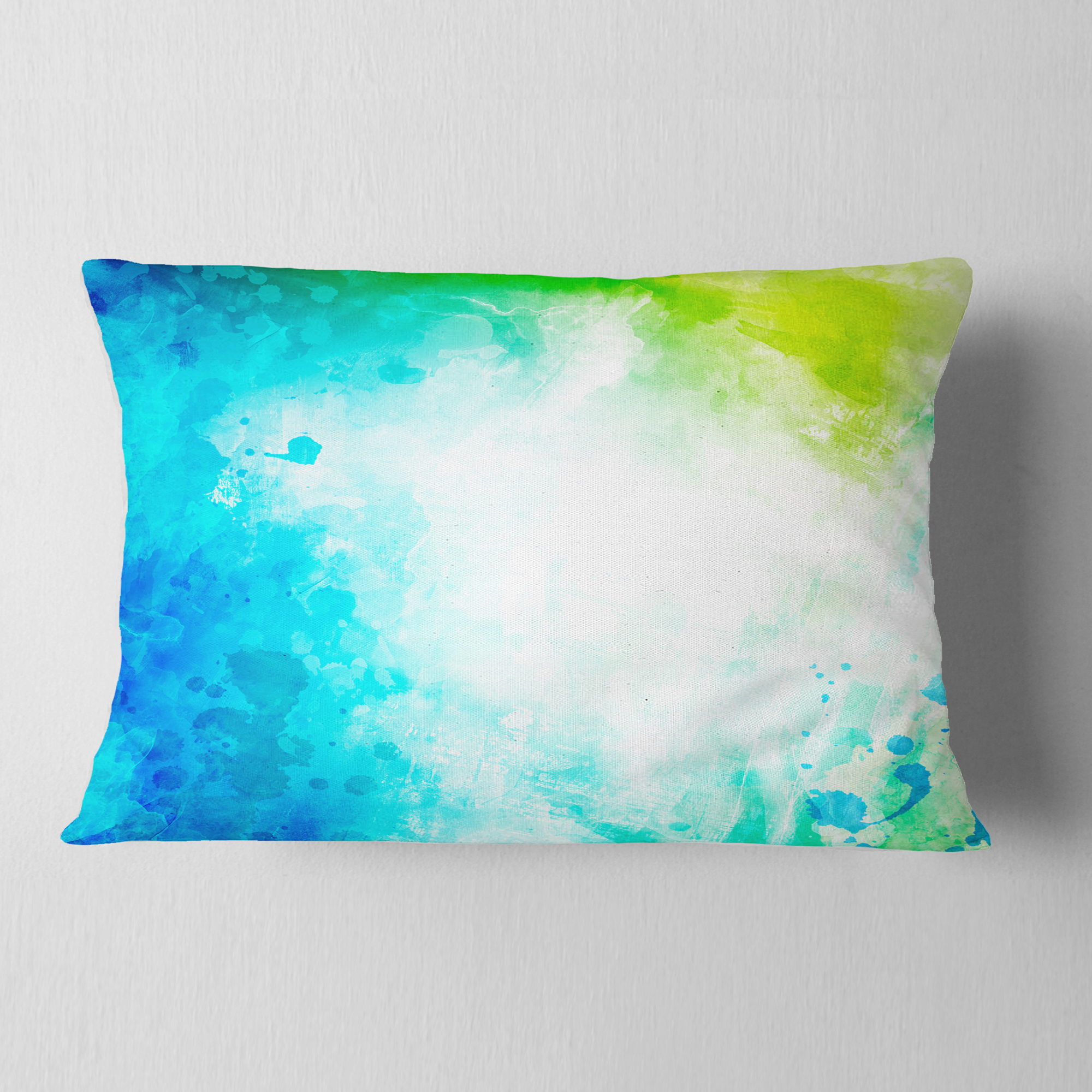 Designart Abstract Watercolor Art - Abstract Throw Pillow - 12x20