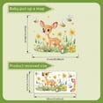 thumbnail image 3 of Adhesivos de pared con bonitos dibujos animados de ciervos con abejas y flores, 3 of 3