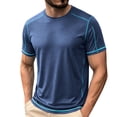 thumbnail image 2 of Dxzfnsa Men's T-Shirts Mens Fashion Short Sleeve Tshirts Workout Oversize Pullover Solid Color Crew Neck Casual Tees, 2 of 6