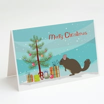 Chinchilla Christmas Greeting Cards and Envelopes Pack of 8