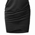 thumbnail image 6 of ZEHJUHAN Women's Solid Color Sleeveless Bodycon Dress - Round Neck Slim Fit Cross Hem Mini Dress for Summer Black，S, 6 of 11
